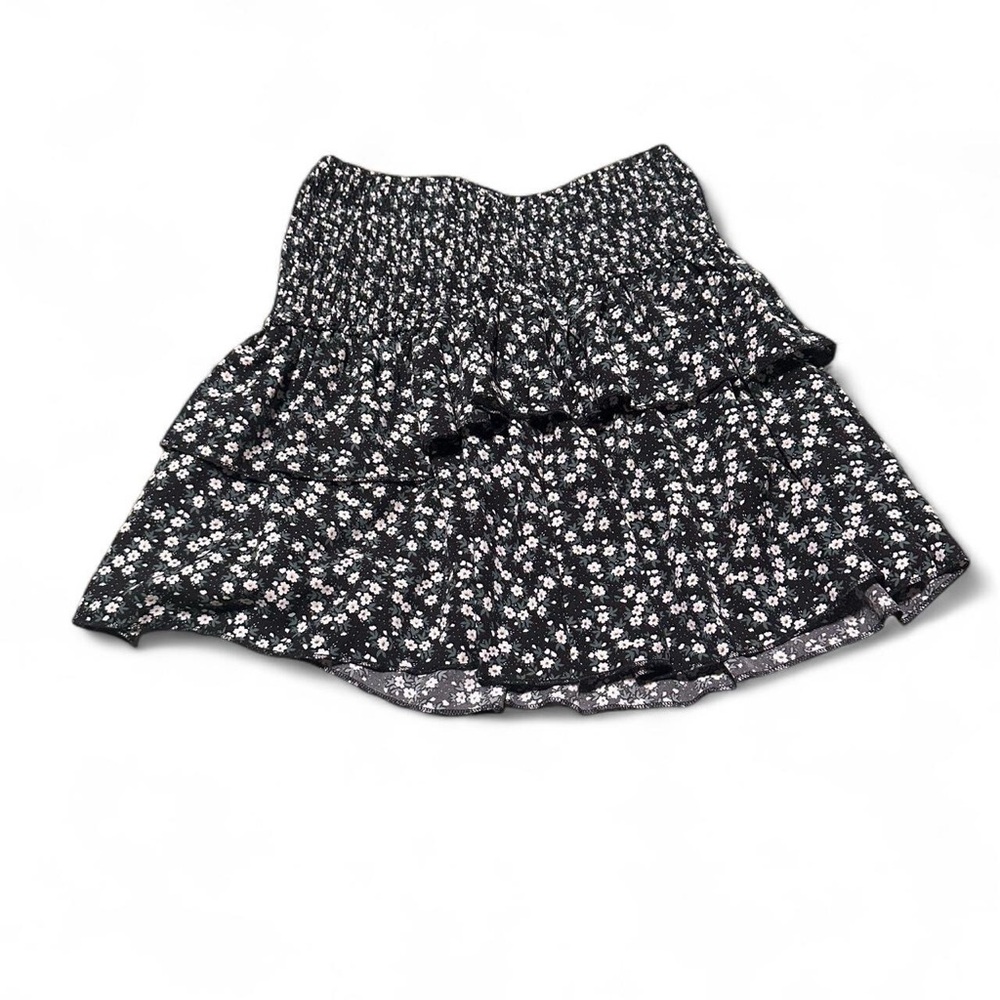 Floral Black Skirt
